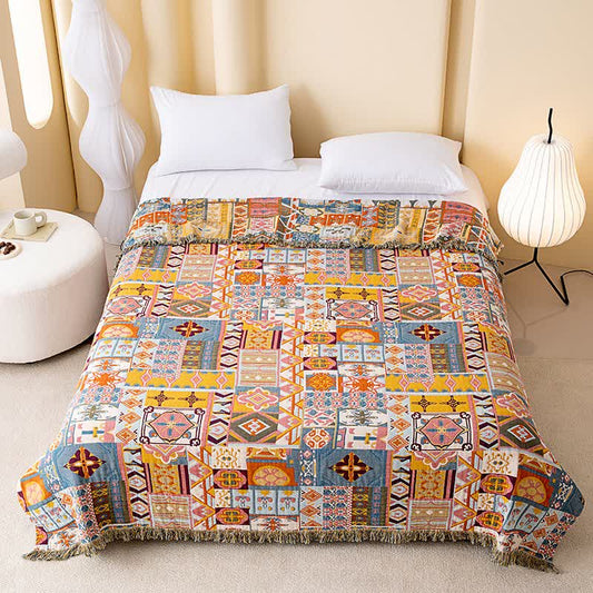 Ownkoti Colorful Retro Checkered Cotton Gauze Quilt - King - image 0