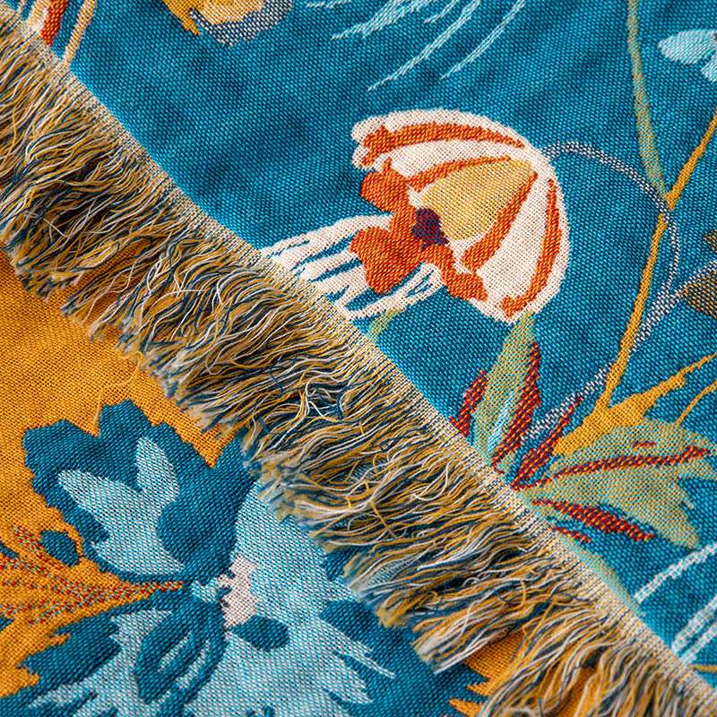 Ownkoti Whimsical Floral Cotton Gauze Tassel Quilt - image 2