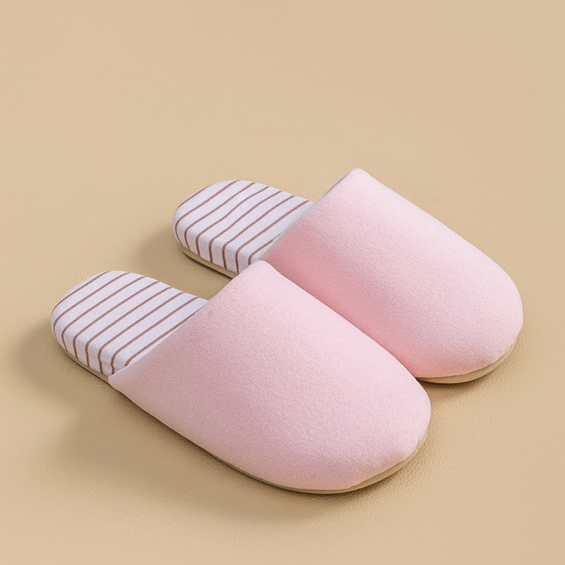 Ownkoti Striped Sole Plush-Lined House Slippers - Pink - L - image 6