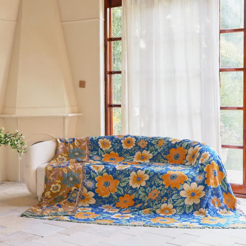 Ownkoti Bright Daisy Cotton Gauze Tassel Blanket - image 2