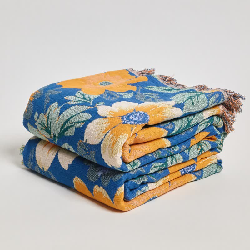 Ownkoti Bright Daisy Cotton Gauze Tassel Blanket - image 3