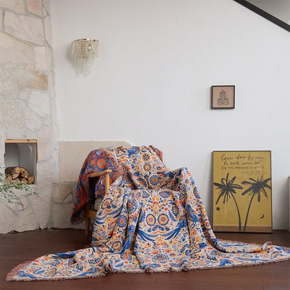 Ownkoti Vintage Bird Cotton Gauze Tassel Blanket - image 2