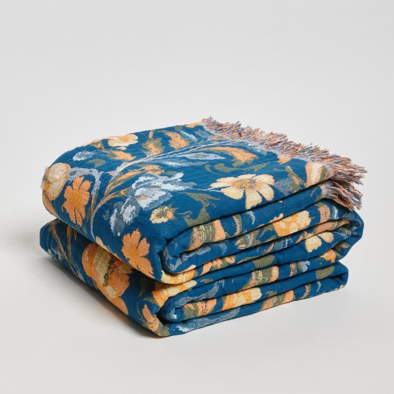 Ownkoti Vibrant Floral Bird Tassel Cotton Blanket - image 5