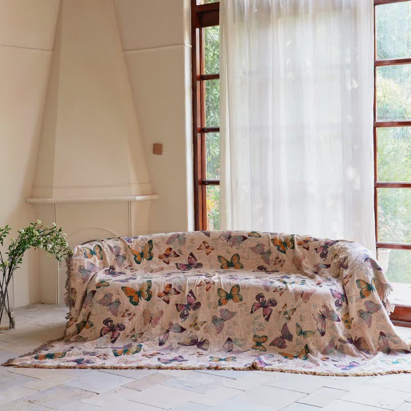 Ownkoti Elegant Butterfly Tassel Cotton Blanket - image 8