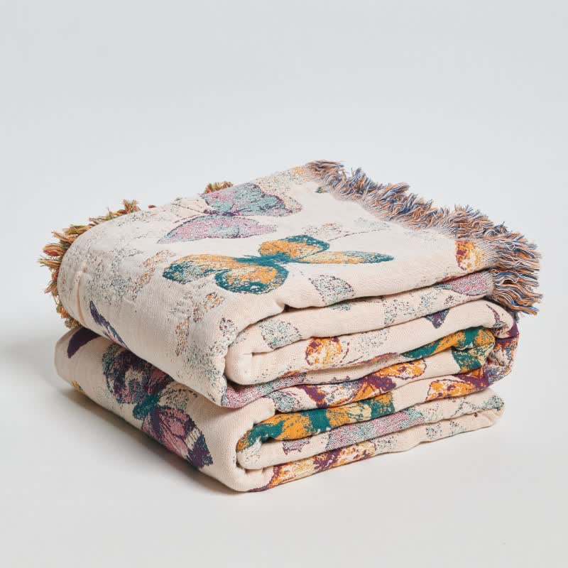 Ownkoti Elegant Butterfly Tassel Cotton Blanket - image 8