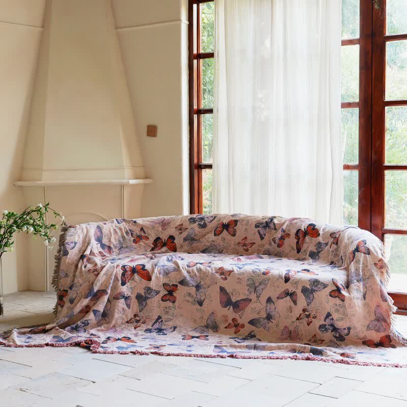 Ownkoti Elegant Butterfly Tassel Cotton Blanket - image 1