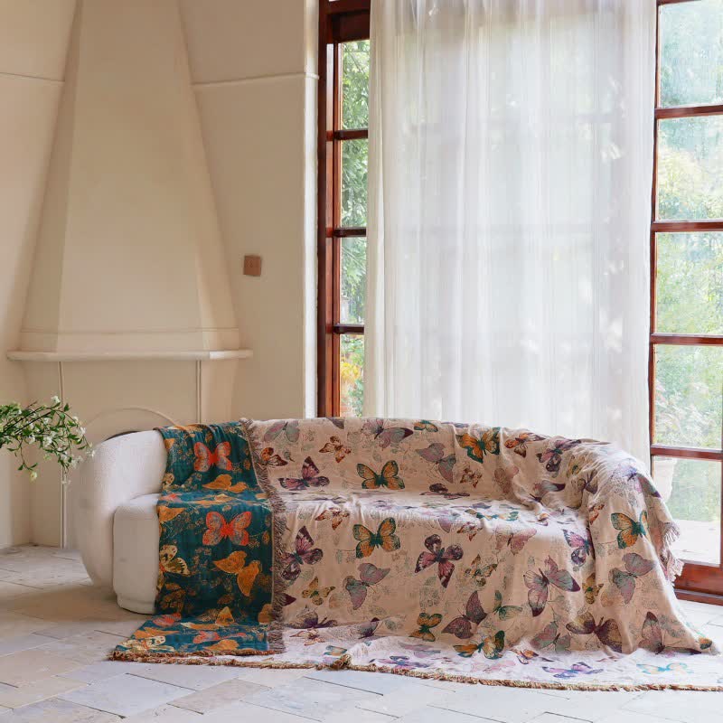 Ownkoti Elegant Butterfly Tassel Cotton Blanket - image 9