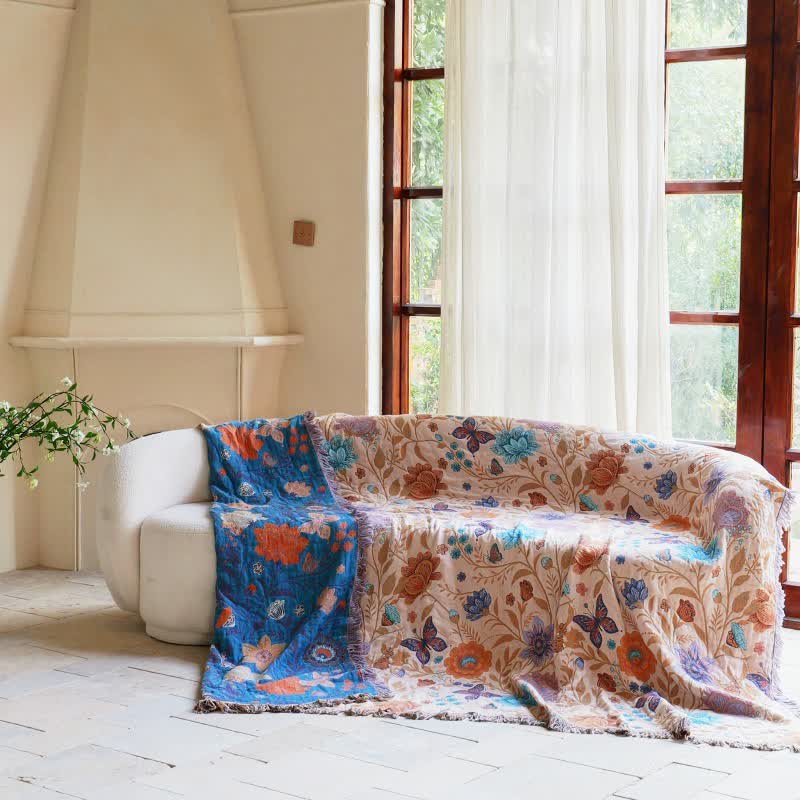 Ownkoti Pastoral Butterfly Cotton Tassel Blanket - image 2