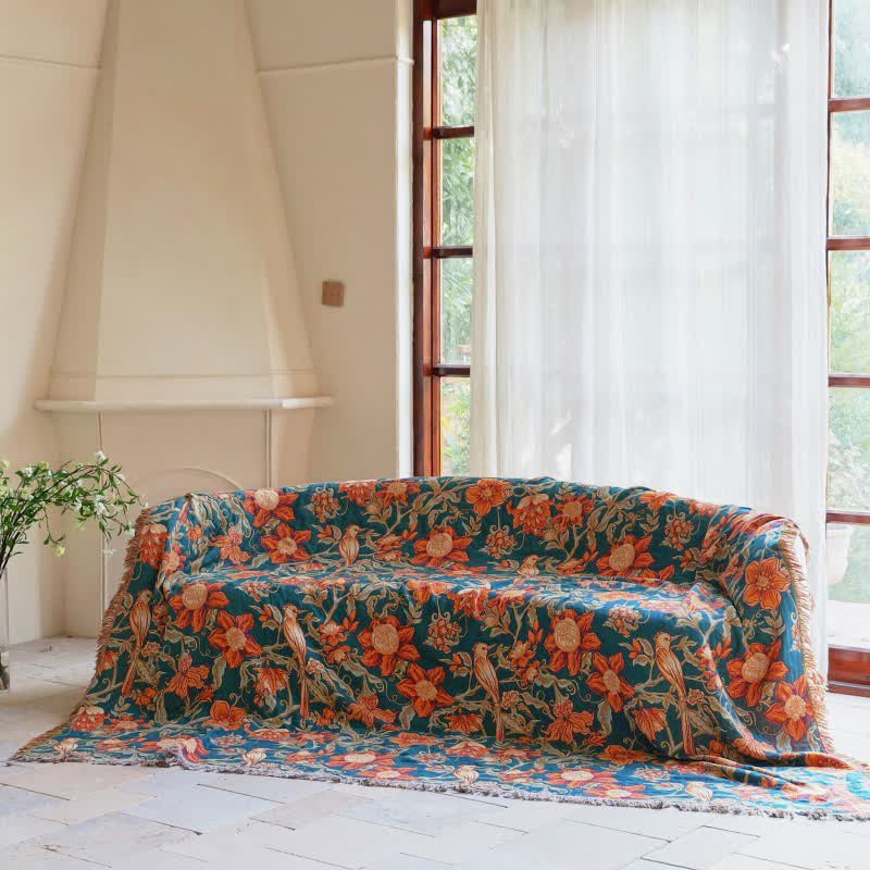 Ownkoti Luxurious Floral Cotton Tassel Blanket - image 1