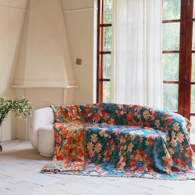 Ownkoti Flourishing Floral Cotton Tassel Blanket - image 2