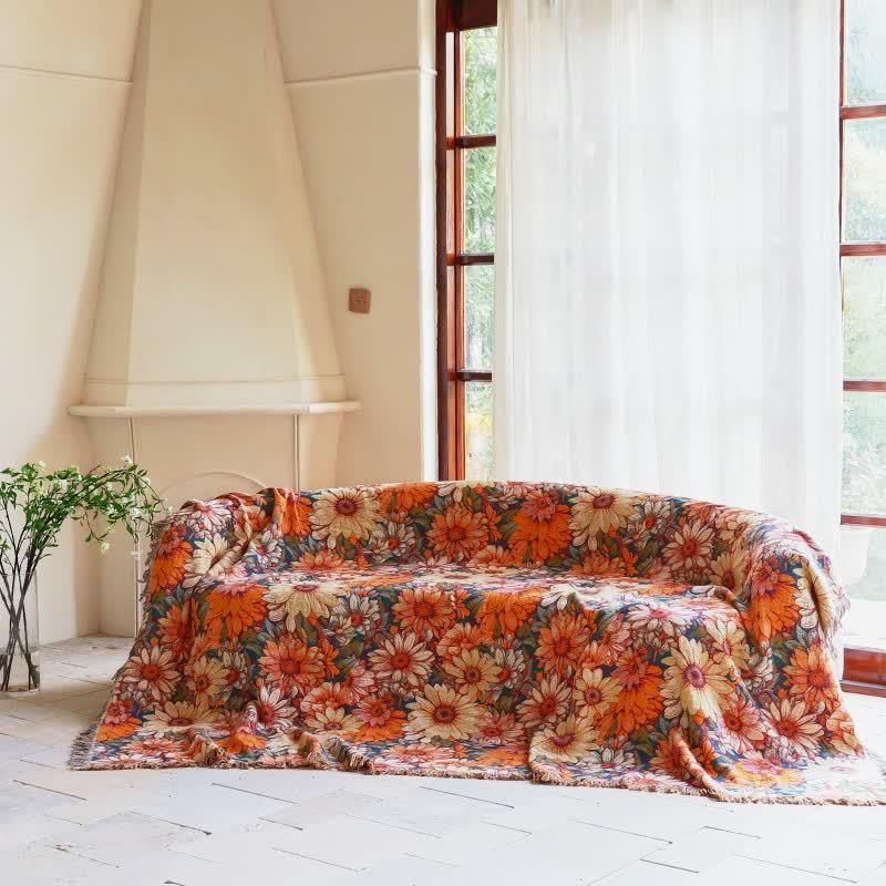 Ownkoti Blooming Sunflower Cotton Tassel Blanket - image 1