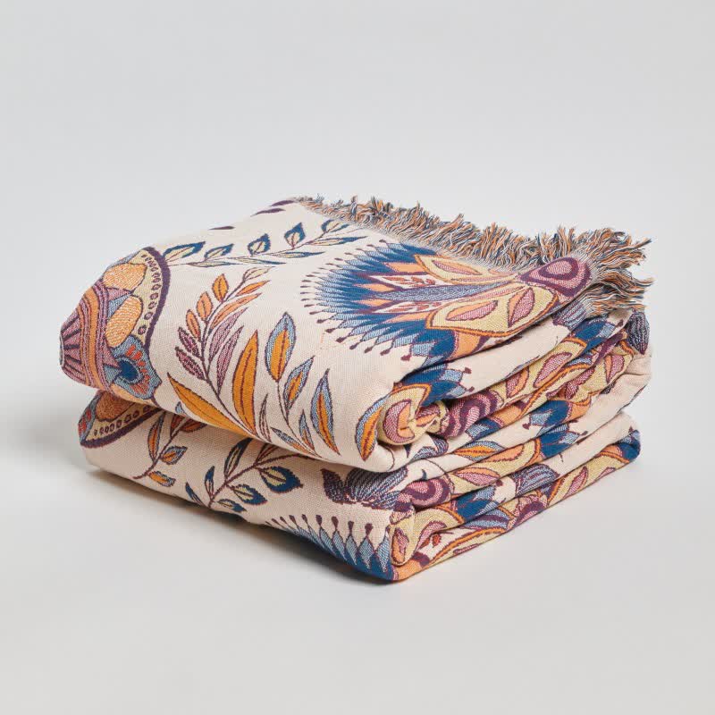 Ownkoti Floral Medallion Cotton Tassel Blanket - image 3