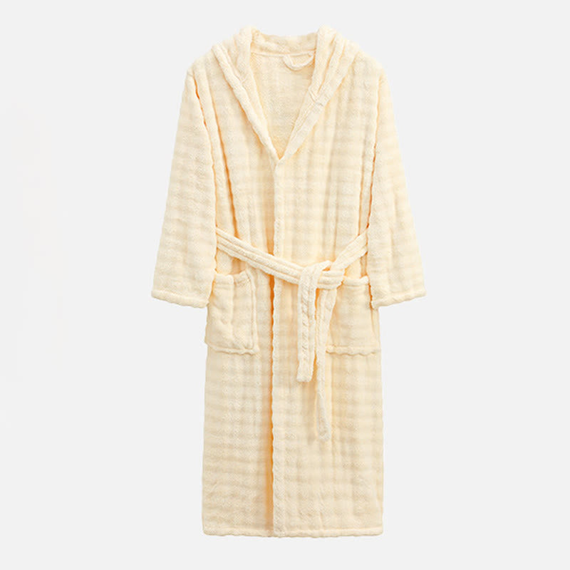 Ownkoti Simple Flannel Robe with Hood and Pockets - image 8
