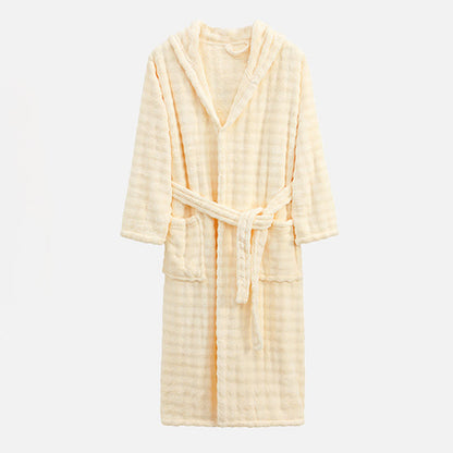 Ownkoti Simple Flannel Robe with Hood and Pockets - image 8