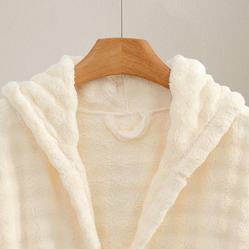 Ownkoti Simple Flannel Robe with Hood and Pockets - image 4