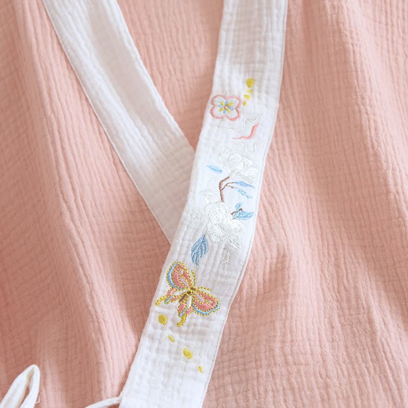 Ownkoti Butterfly Embroidered Cotton Gauze Kimono Loungewear - image 6