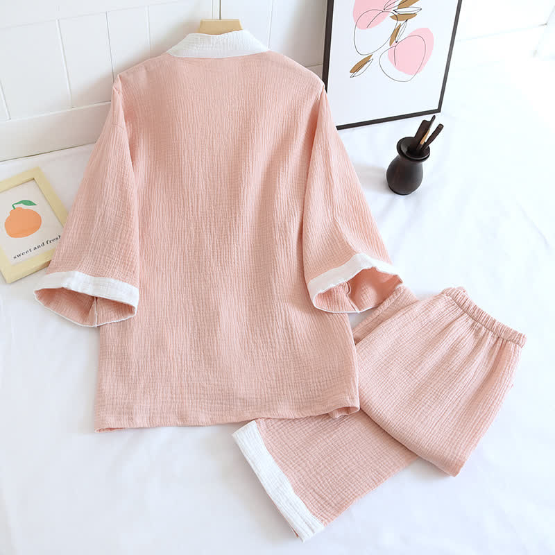 Ownkoti Butterfly Embroidered Cotton Gauze Kimono Loungewear - image 4