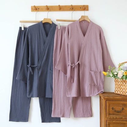 Ownkoti Unisex Minimalist Cotton Gauze Kimono Loungewear - image 2