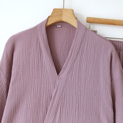 Ownkoti Unisex Minimalist Cotton Gauze Kimono Loungewear - image 5