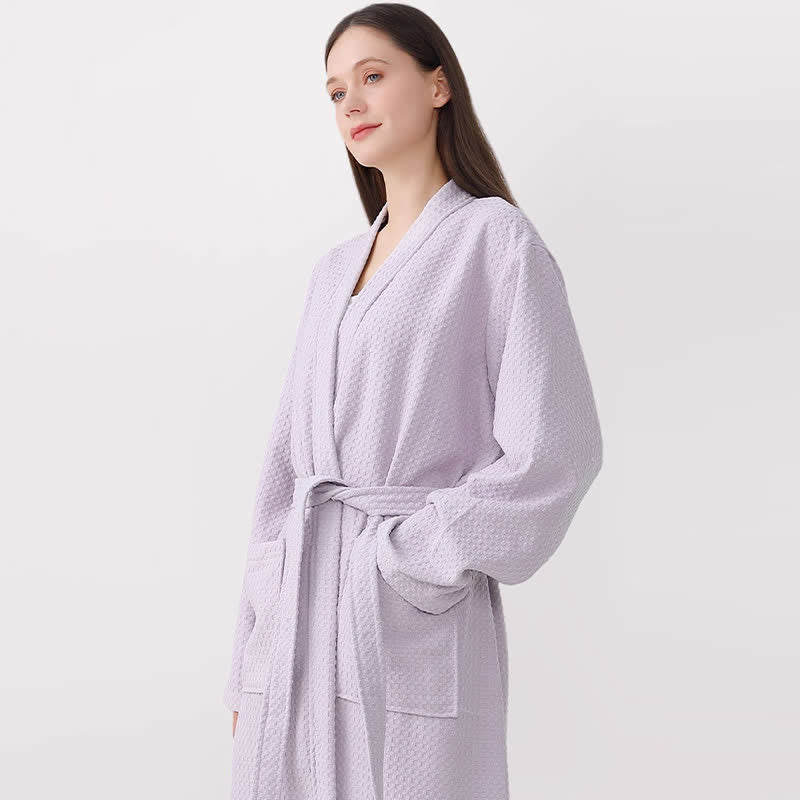 Ownkot Quick-drying Waffle Weave Cotton Spa Bathrobe - image 8