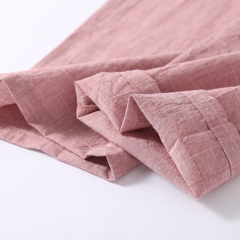 Ownkoti Subtle Plaid Cotton Gauze Kimono Loungewear - image 6