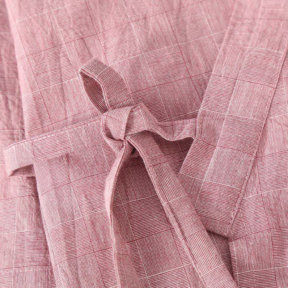 Ownkoti Subtle Plaid Cotton Gauze Kimono Loungewear - image 2