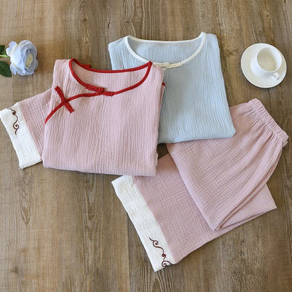 Ownkoti Oriental Style Cotton Gauze Kimono Loungewear - image 3