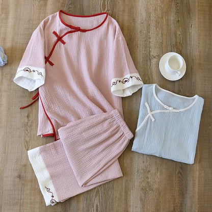 Ownkoti Oriental Style Cotton Gauze Kimono Loungewear - image 2