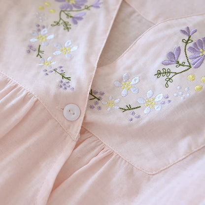 Ownkoti Floral Embroidery Cotton Gauze Kimono Loungewear - image 6