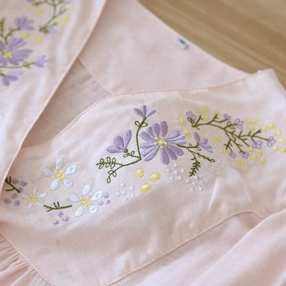 Ownkoti Floral Embroidery Cotton Gauze Kimono Loungewear - image 7