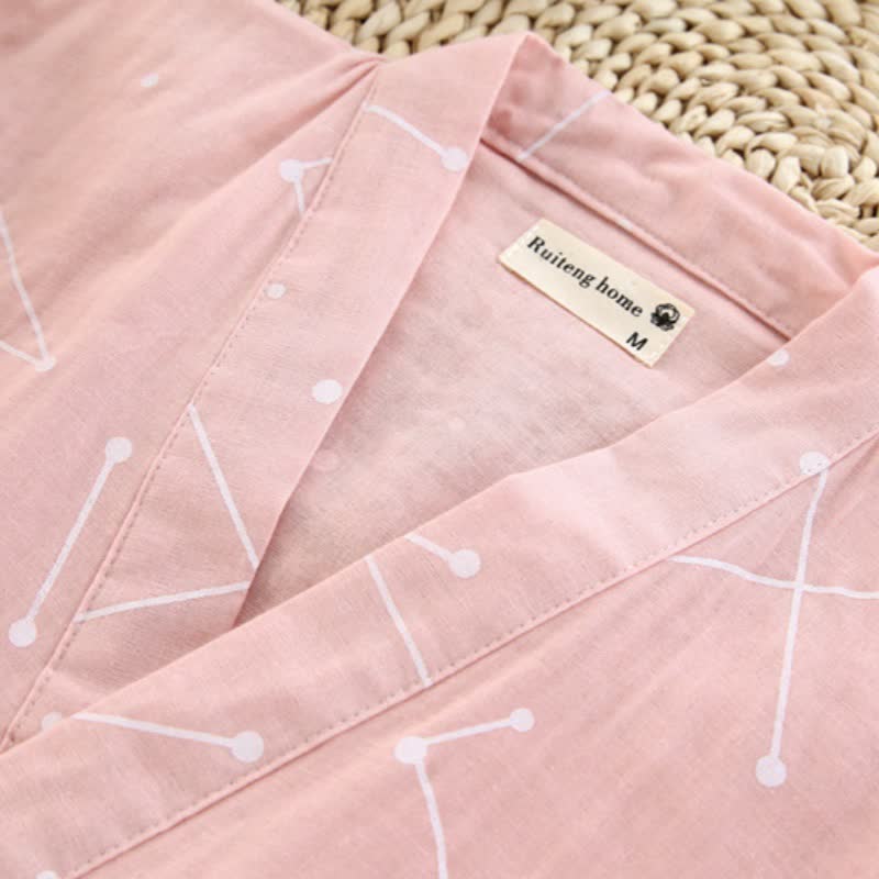 Ownkoti Couple Matching Line Cotton Kimono Loungewear - image 4