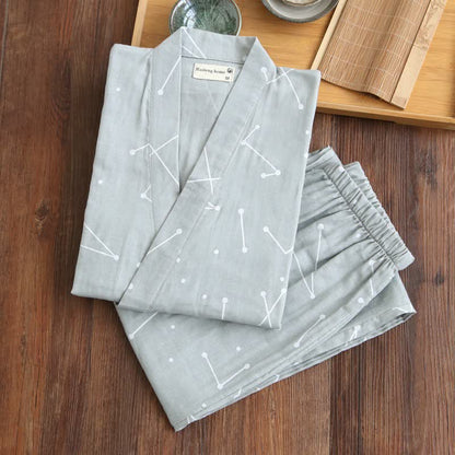 Ownkoti Couple Matching Line Cotton Kimono Loungewear - image 12