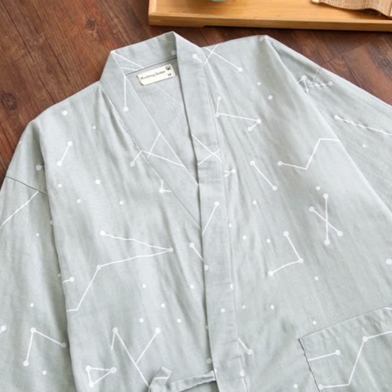 Ownkoti Couple Matching Line Cotton Kimono Loungewear - image 14