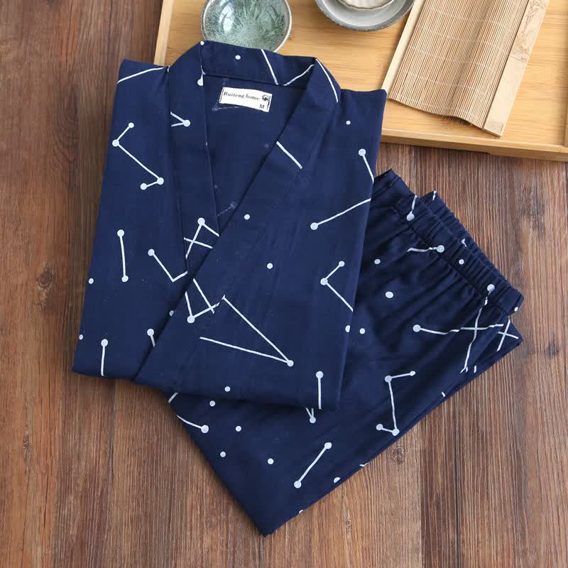 Ownkoti Couple Matching Line Cotton Kimono Loungewear - image 10