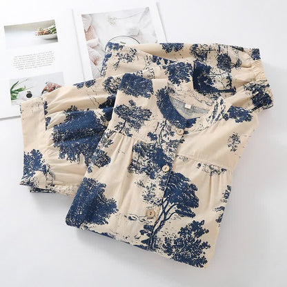 Ownkoti Retro Oriental Style Tree Cotton Loungewear - image 1