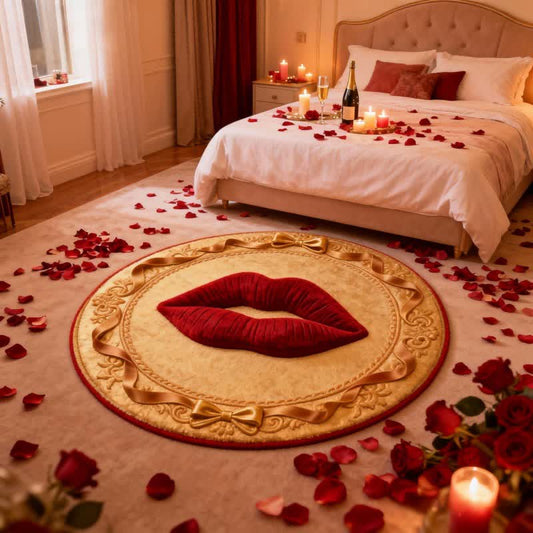 Ownkoti Red Lip 3D Effect Rug - 55" x 55" - image 0