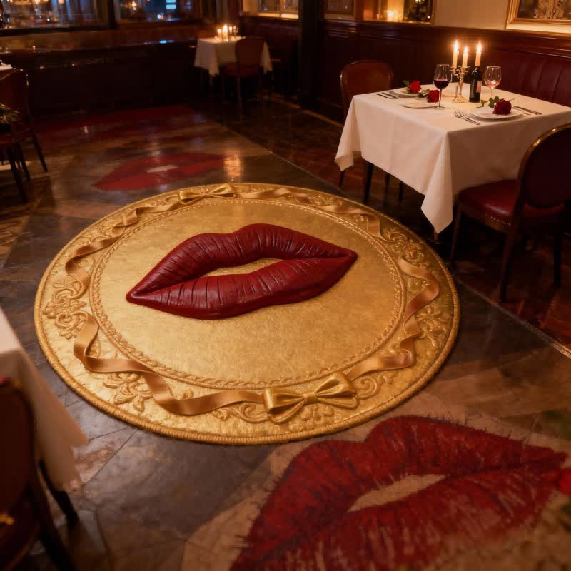 Ownkoti Red Lip 3D Effect Rug - image 3