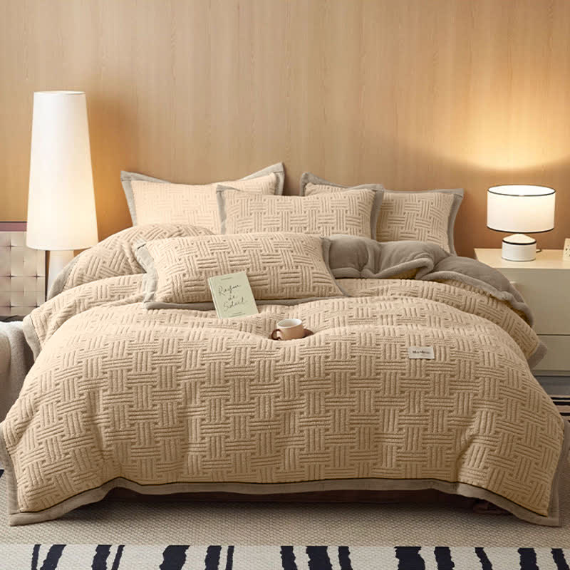Ownkoti Stripe Knot Textured Plush Bedding Set - image 2
