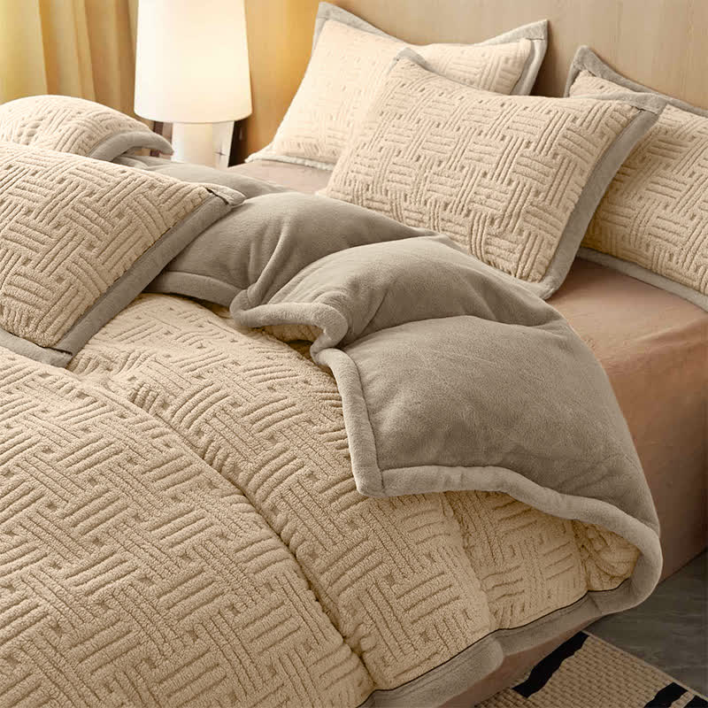 Ownkoti Stripe Knot Textured Plush Bedding Set - image 5