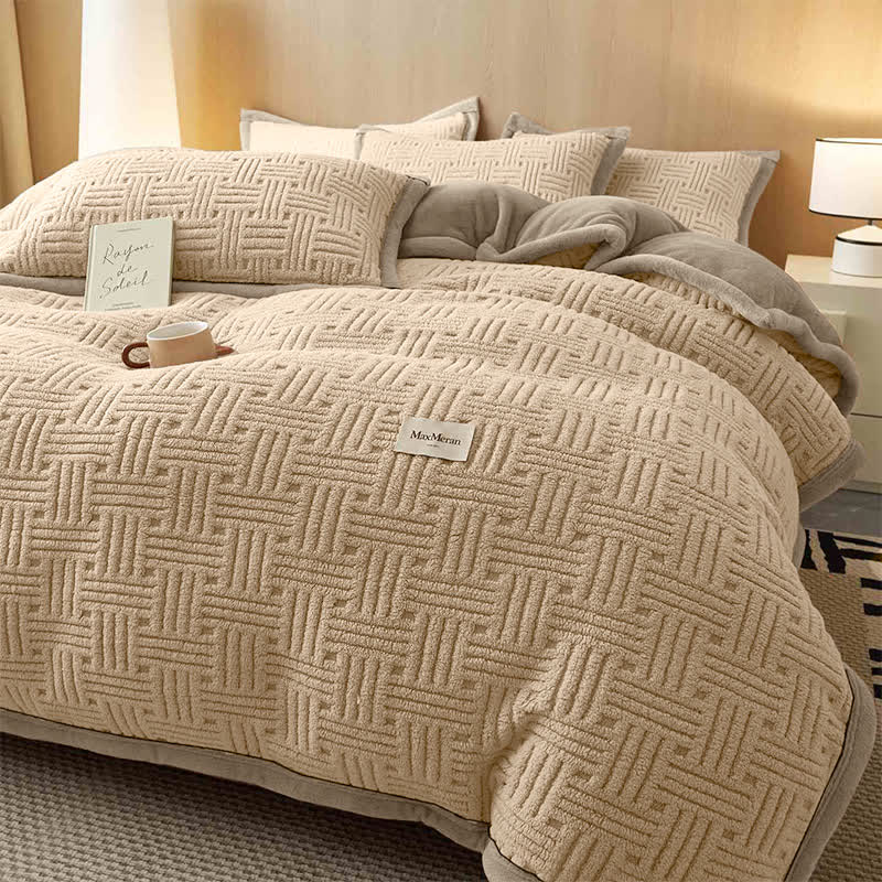 Ownkoti Stripe Knot Textured Plush Bedding Set - image 4