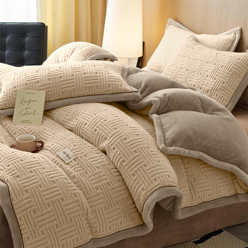 Ownkoti Stripe Knot Textured Plush Bedding Set - image 6