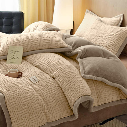 Ownkoti Stripe Knot Textured Plush Bedding Set - image 6