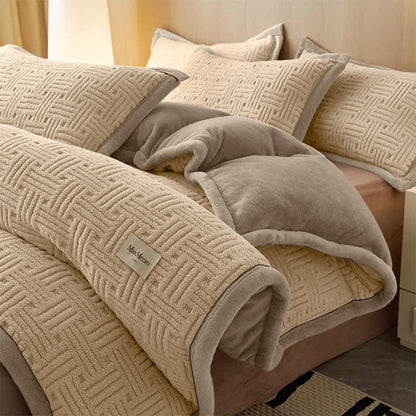 Ownkoti Stripe Knot Textured Plush Bedding Set - image 3