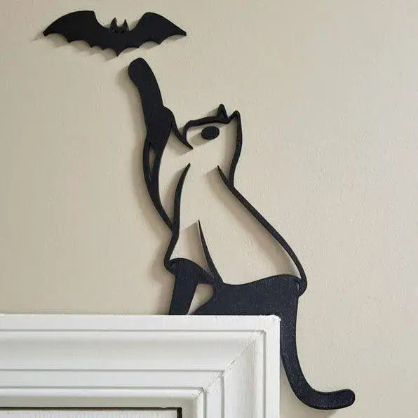 Ownkoti Bat Black Cat Door Frame Decor - 3PCS - Bat (3.15" x 0.98") & Cat (7.87" x 5.12") - image 1