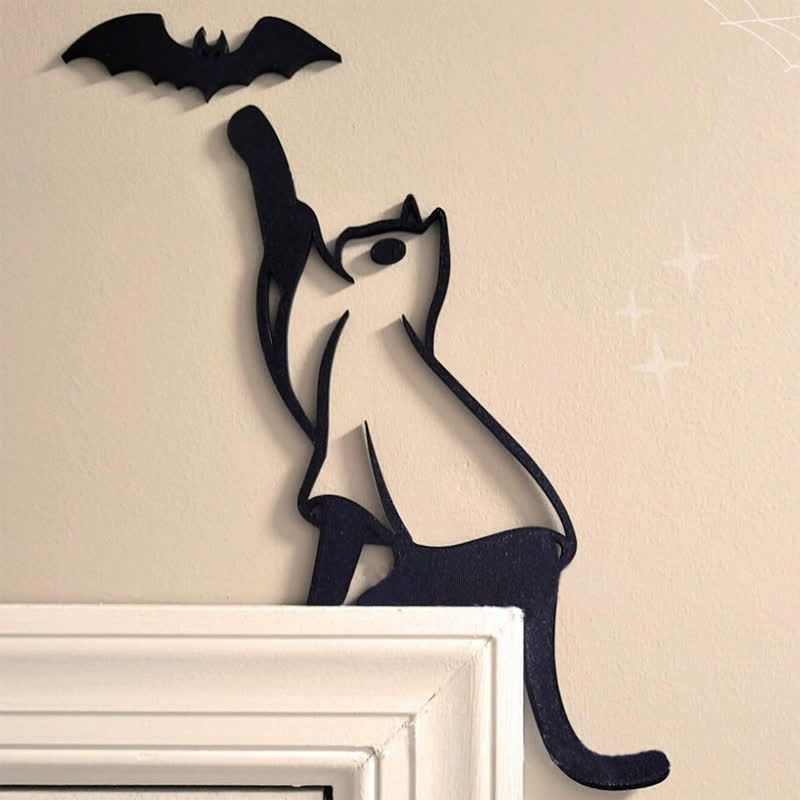 Ownkoti Bat Black Cat Door Frame Decor - image 0