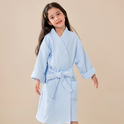 Ownkoti Solid Waffle Weave Cotton Child Bathrobe - image 9