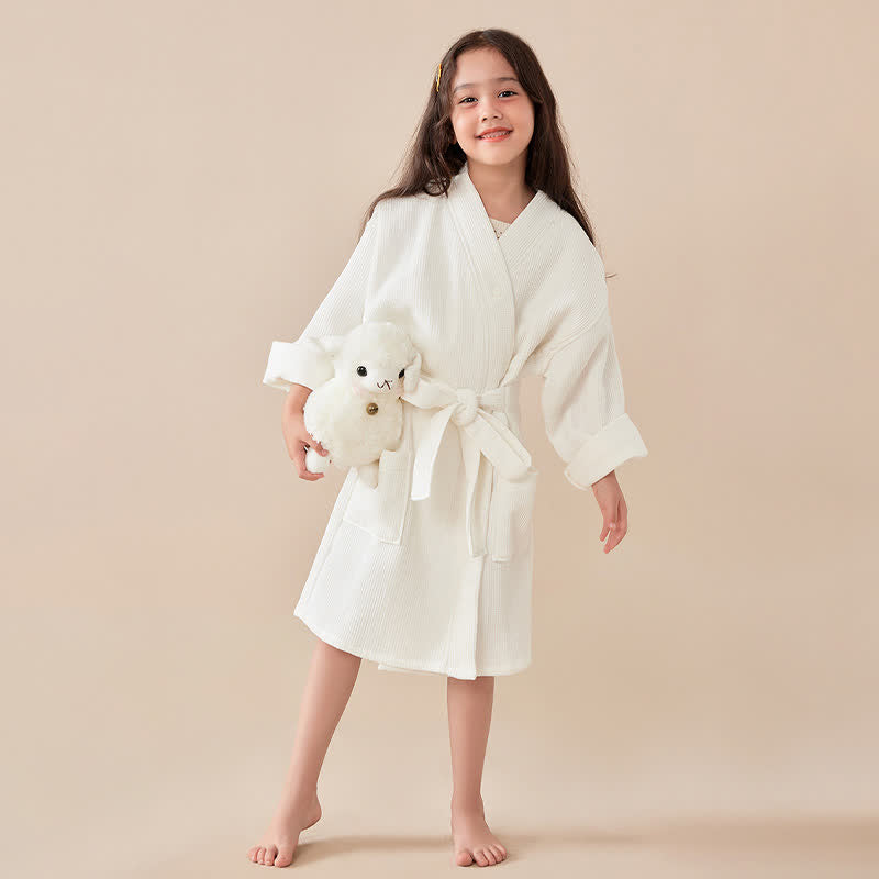 Ownkoti Solid Waffle Weave Cotton Child Bathrobe - image 1