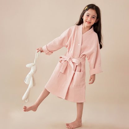 Ownkoti Solid Waffle Weave Cotton Child Bathrobe - image 5