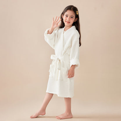 Ownkoti Solid Waffle Weave Cotton Child Bathrobe - image 2