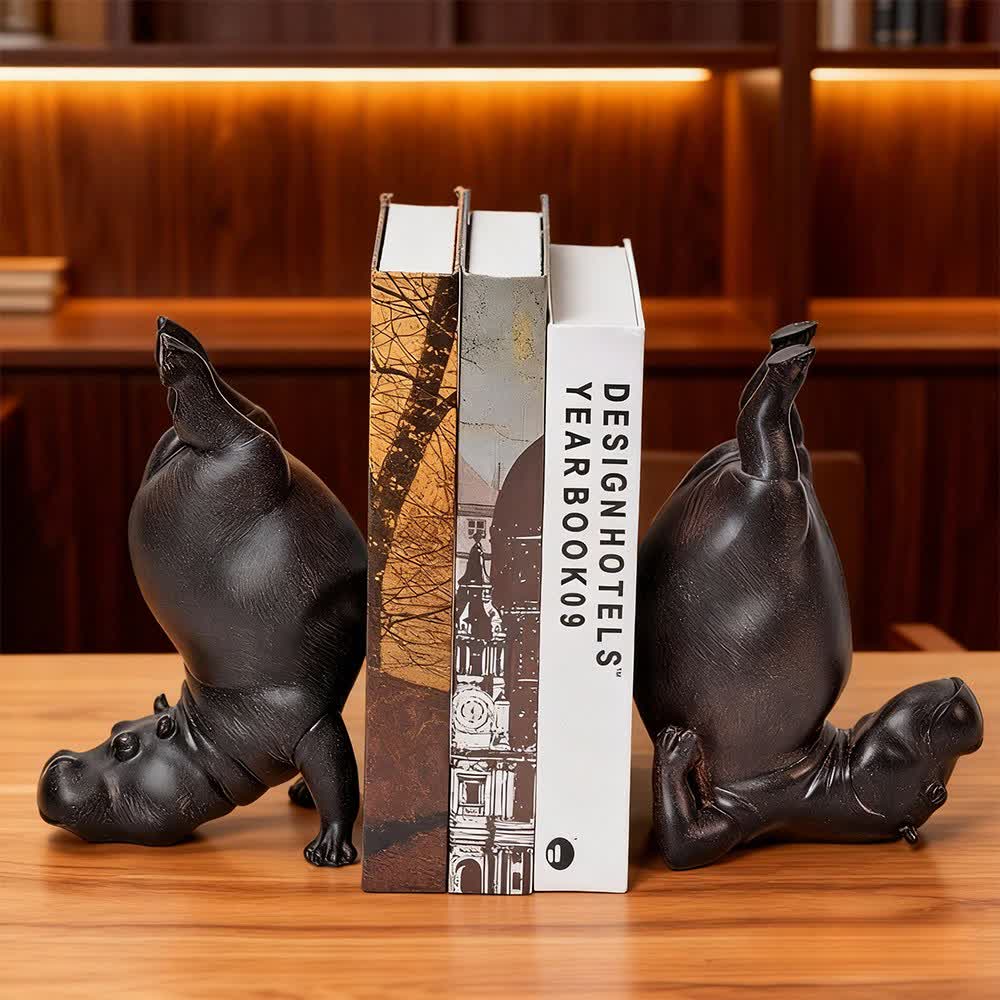 Ownkoti Resin Hippo Bookend Decorative Book Holder  - image 1